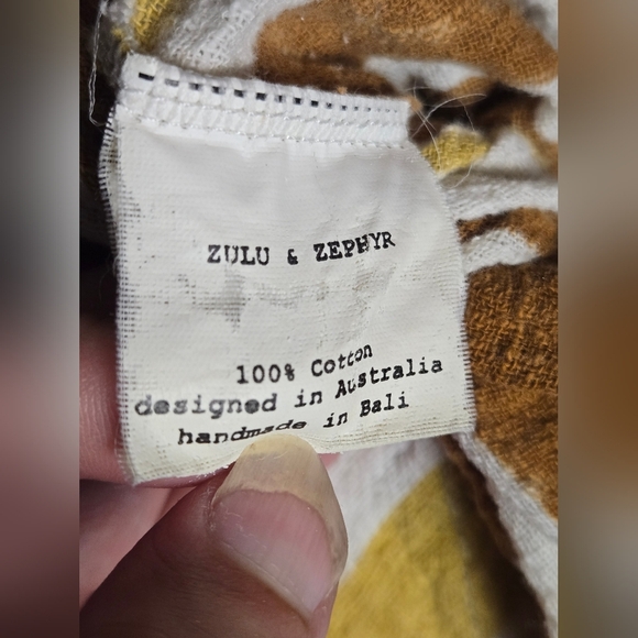 Zulu + Zephyr 100% Cotton Striped Tie Front Elevated Basic Dress, Small - Picture 5 of 5